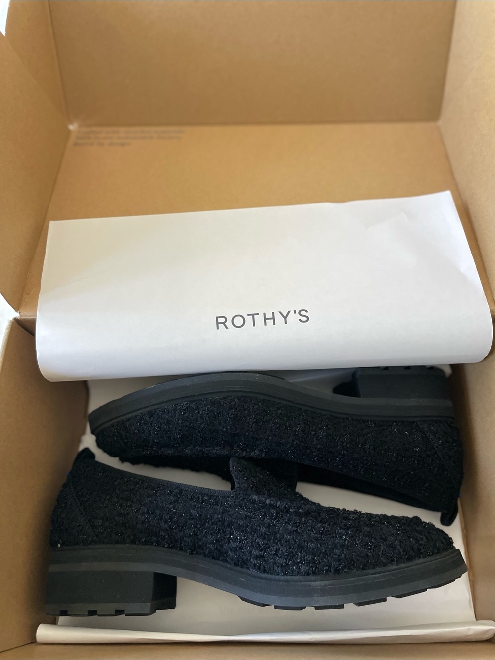 Rothy’s Lug Loafer Boucle Black size 10.5 - Picture 6 of 8